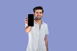 a person holding a phone