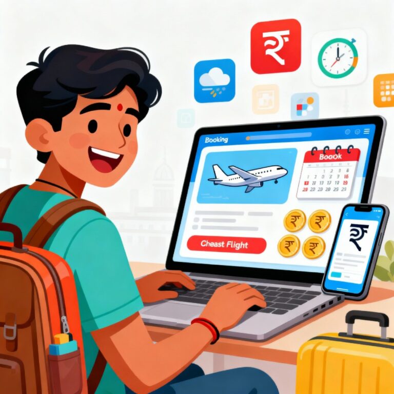 Discover how to book cheap flights in India for 2025. Real tricks, apps, and timing secrets that help you travel on a budget without missing comfort — from SaveWithRupee.com.